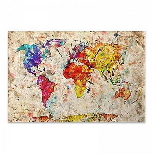     Colorful World Map Megapap   75x50x3.